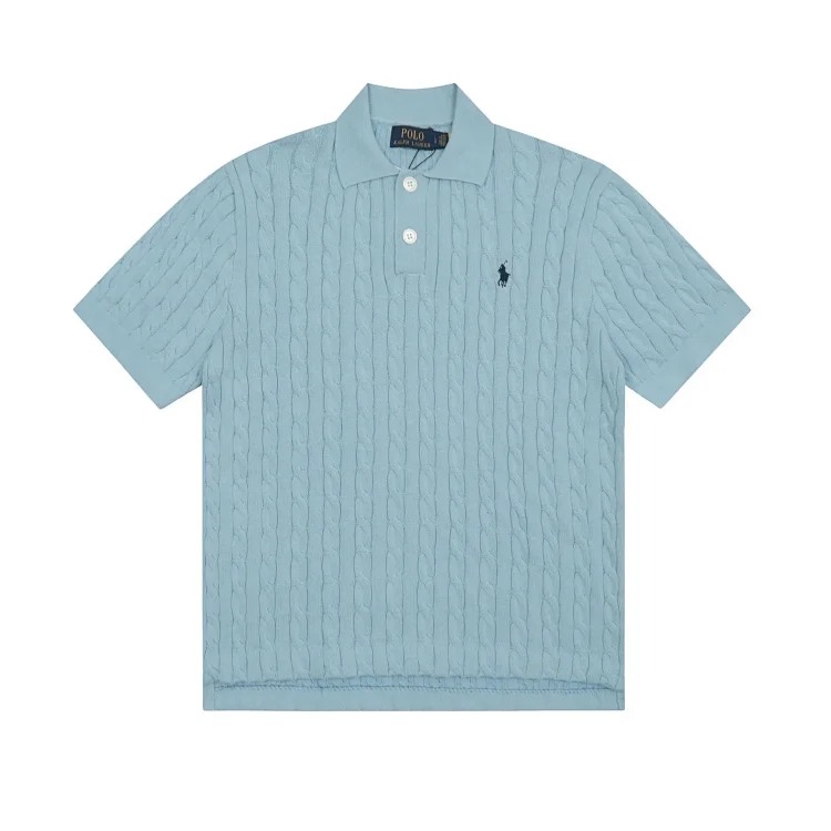 Louis Vuitton Horse label POLO lapel knitted short-sleeved small twist lapel T-shirt