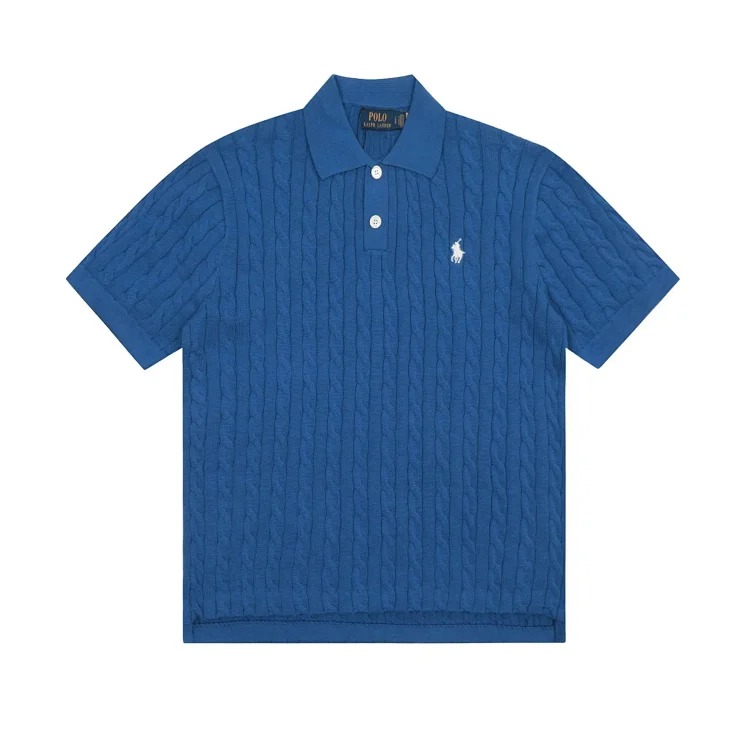 Louis Vuitton Horse label POLO lapel knitted short-sleeved small twist lapel T-shirt