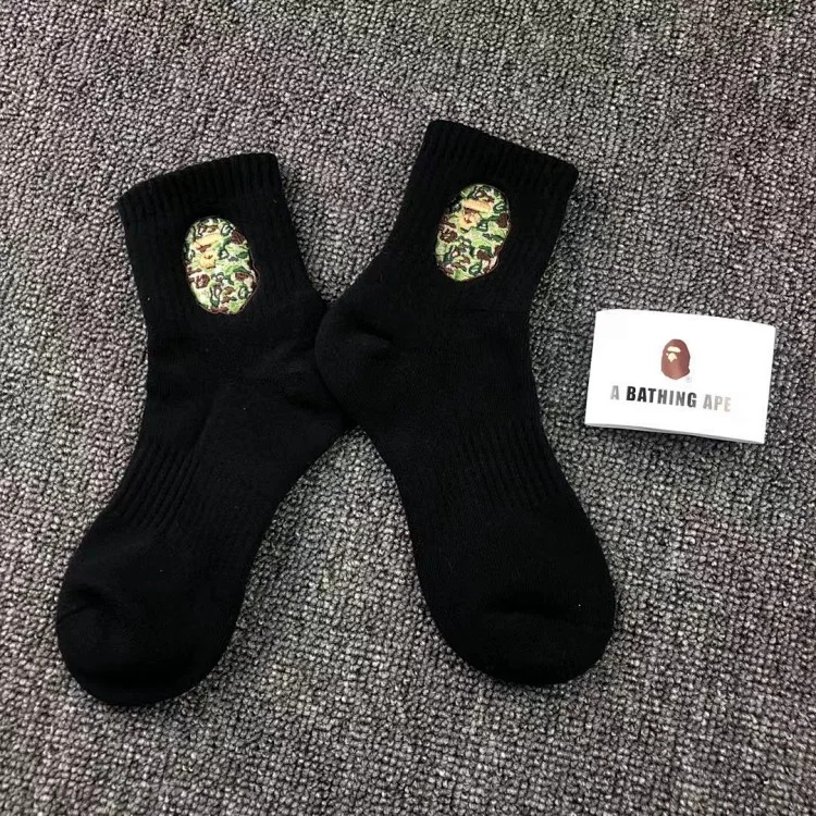2021 Ape Big Icon Embroidered Bape Socks Towel Short Tube————FR image 5