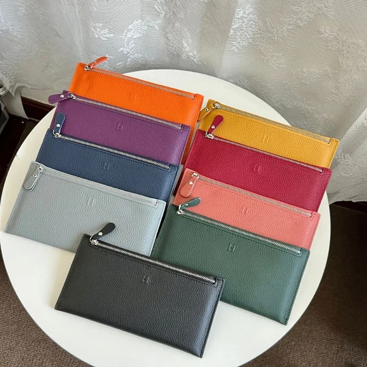 AMS embossed print women's zipper long wallet-5784