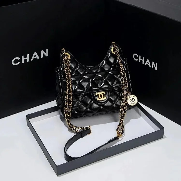 Hermes Xiaoxiangfeng bag women's 2024 new high-end rhombus chain bag retro genuine leather bag versatile shoulder crossbody bag