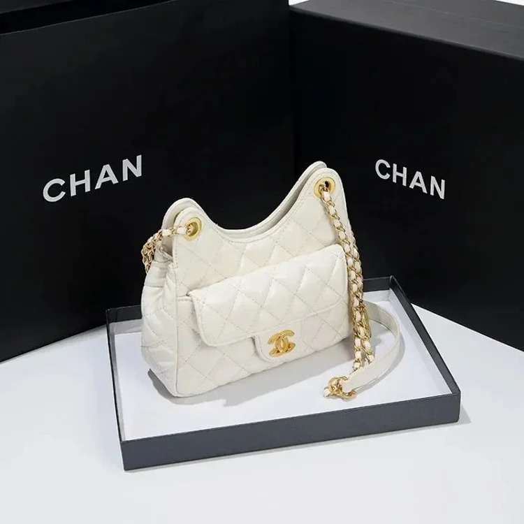 Hermes Xiaoxiangfeng bag women's 2024 new high-end rhombus chain bag retro genuine leather bag versatile shoulder crossbody bag