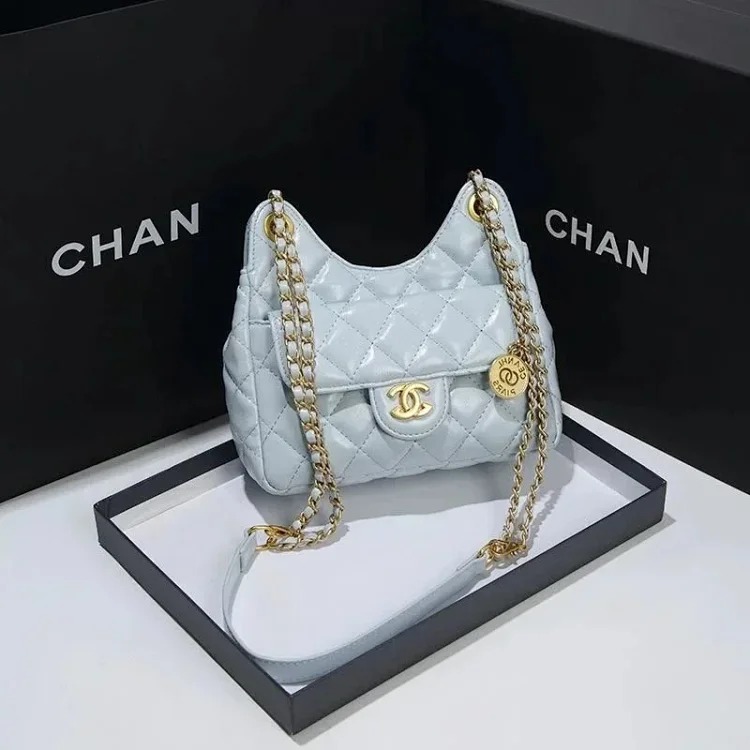 Hermes Xiaoxiangfeng bag women's 2024 new high-end rhombus chain bag retro genuine leather bag versatile shoulder crossbody bag