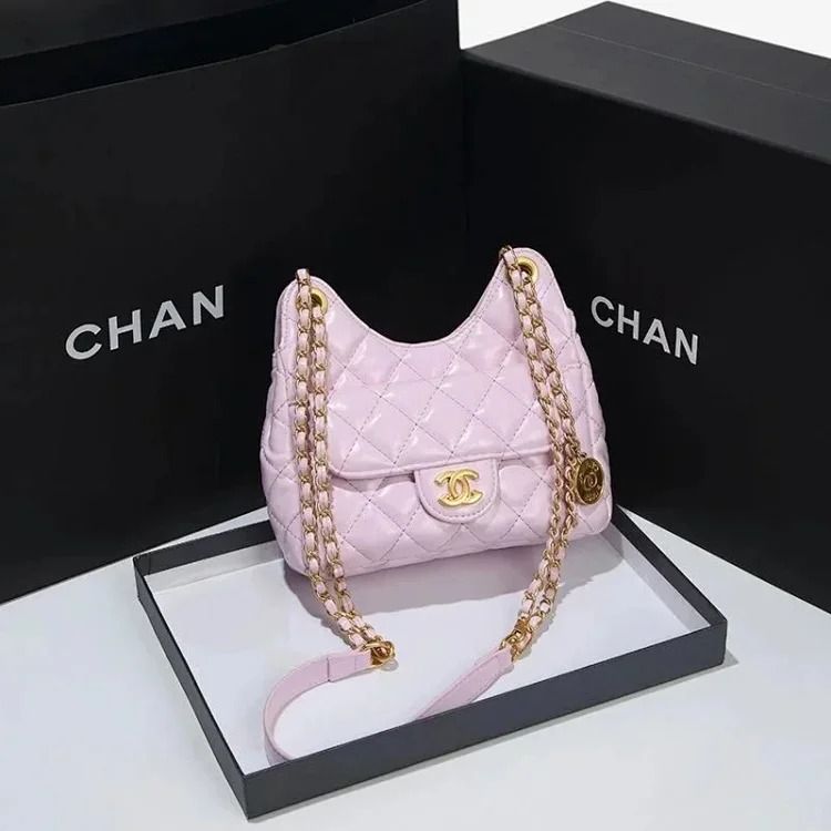 Hermes Xiaoxiangfeng bag women's 2024 new high-end rhombus chain bag retro genuine leather bag versatile shoulder crossbody bag