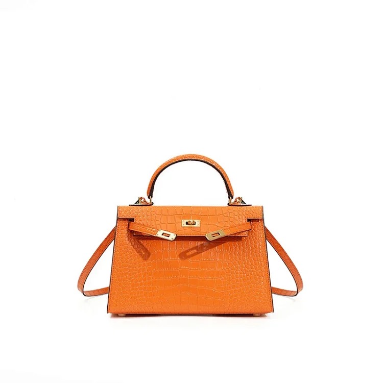 Hermes Kelly bag genuine leather commuter crossbody bag women's versatile new style women's office worker niche women's high-end handbag