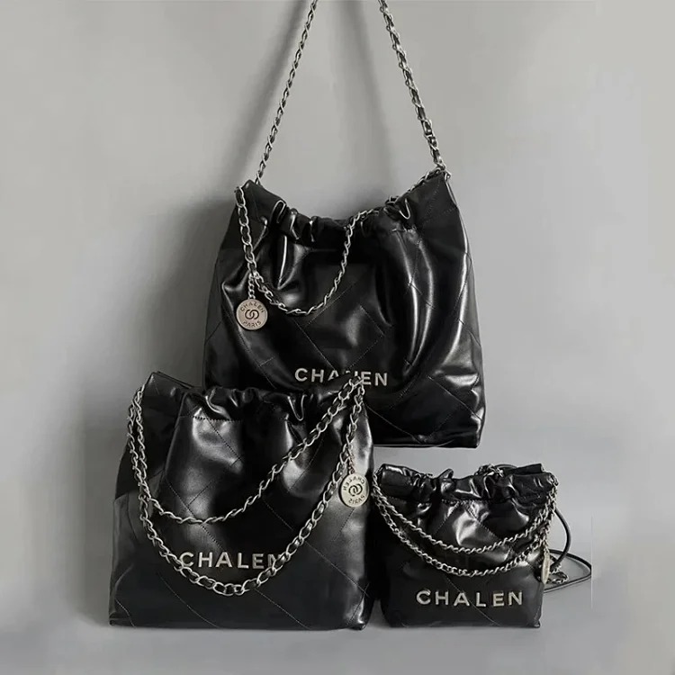Xiaoxiang Garbage Bag Genuine Leather Tote Bag Diamond Chain Large Capacity Shoulder Commuting Bag-CY