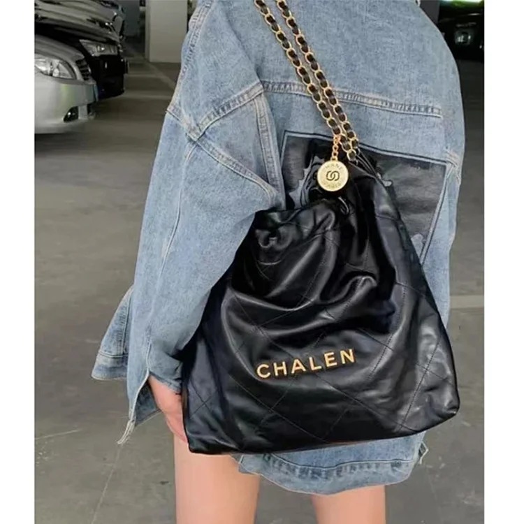Xiaoxiang Garbage Bag Genuine Leather Tote Bag Diamond Chain Large Capacity Shoulder Commuting Bag-CY