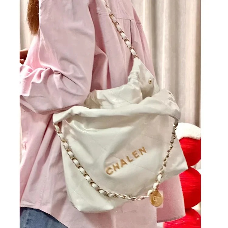 Xiaoxiang Garbage Bag Genuine Leather Tote Bag Diamond Chain Large Capacity Shoulder Commuting Bag-CY