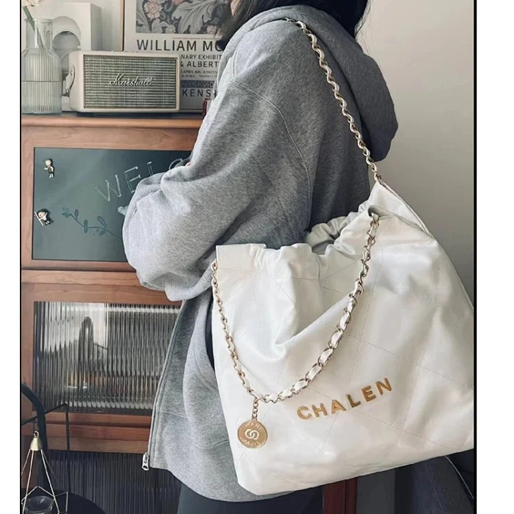 Xiaoxiang Garbage Bag Genuine Leather Tote Bag Diamond Chain Large Capacity Shoulder Commuting Bag-CY