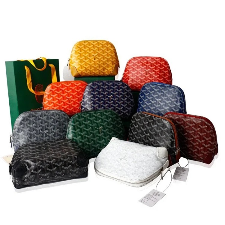 Loewe New dog tooth same shell cosmetic bag storage travel toiletry bag portable clutch bag internet celebrity Goya bag