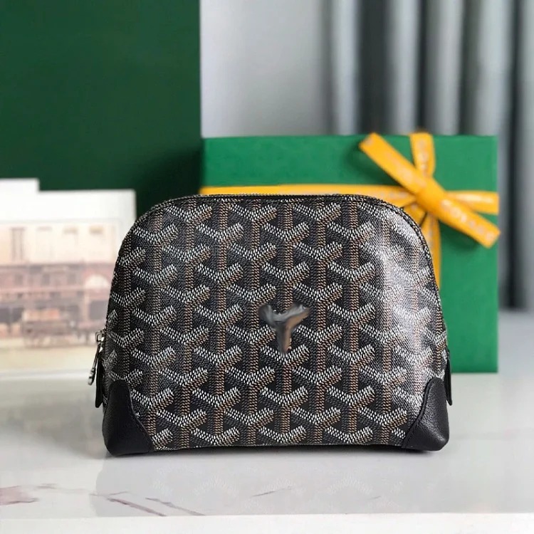 Loewe New dog tooth same shell cosmetic bag storage travel toiletry bag portable clutch bag internet celebrity Goya bag image 2