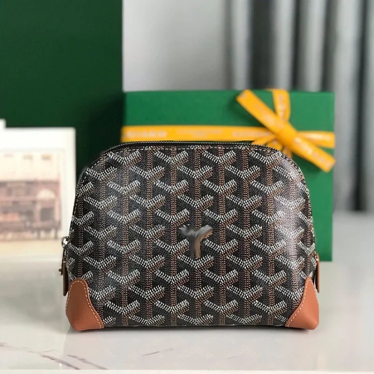 Loewe New dog tooth same shell cosmetic bag storage travel toiletry bag portable clutch bag internet celebrity Goya bag image 3