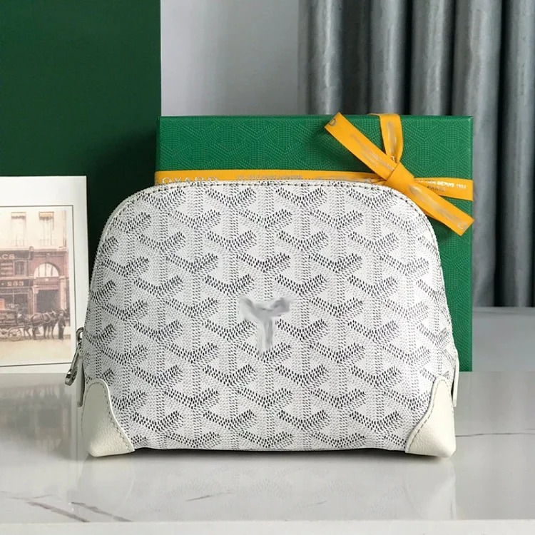 Loewe New dog tooth same shell cosmetic bag storage travel toiletry bag portable clutch bag internet celebrity Goya bag image 4