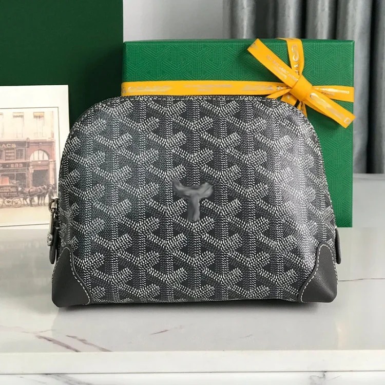 Loewe New dog tooth same shell cosmetic bag storage travel toiletry bag portable clutch bag internet celebrity Goya bag image 5