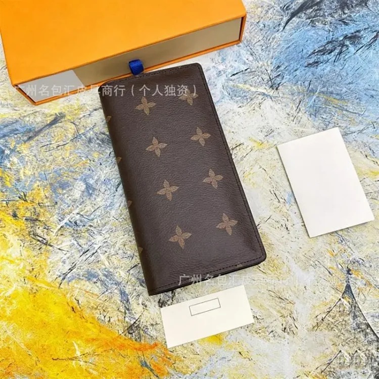 European and American foreign trade cross-border men's wallet suit clip long business commuter wallet length and width M62665# with box