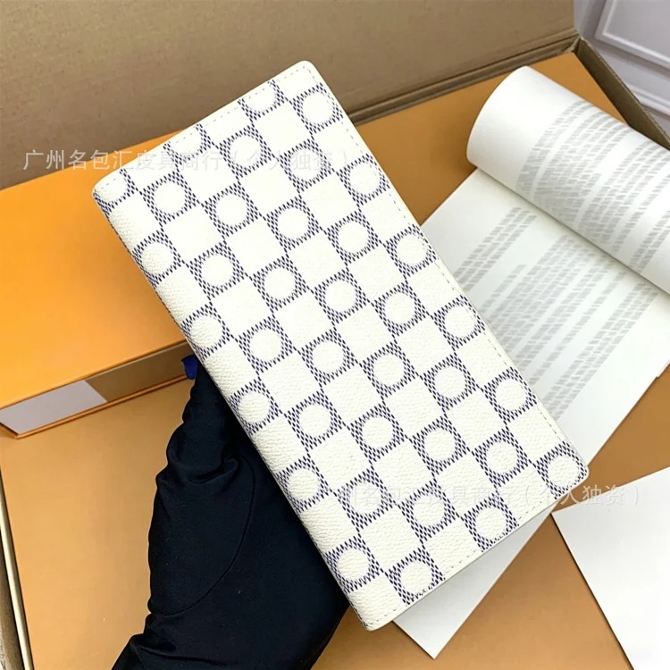 European and American foreign trade cross-border men's wallet suit clip long business commuter wallet length and width M62665# with box image 5