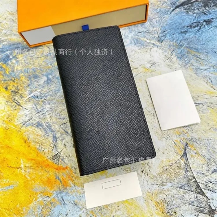 European and American foreign trade cross-border men's wallet suit clip long business commuter wallet length and width M62665# with box image 6