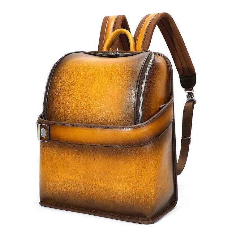 Retro luxury high-end backpack 20-inch suitcase men's and women's genuine leather suitcase suit luggage set