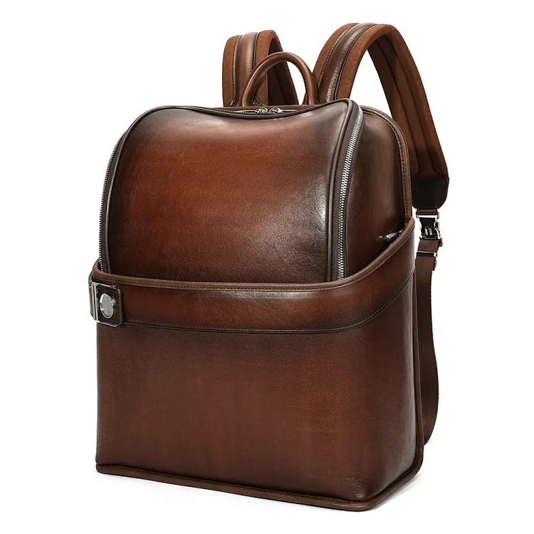 Retro luxury high-end backpack 20-inch suitcase men's and women's genuine leather suitcase suit luggage set