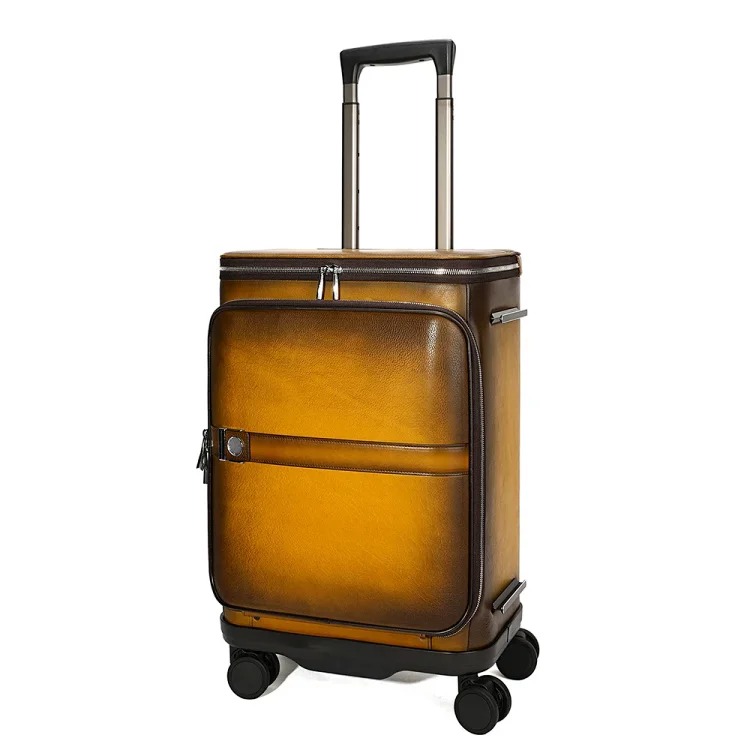 Retro luxury high-end backpack 20-inch suitcase men's and women's genuine leather suitcase suit luggage set