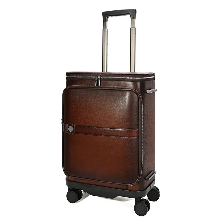 Retro luxury high-end backpack 20-inch suitcase men's and women's genuine leather suitcase suit luggage set
