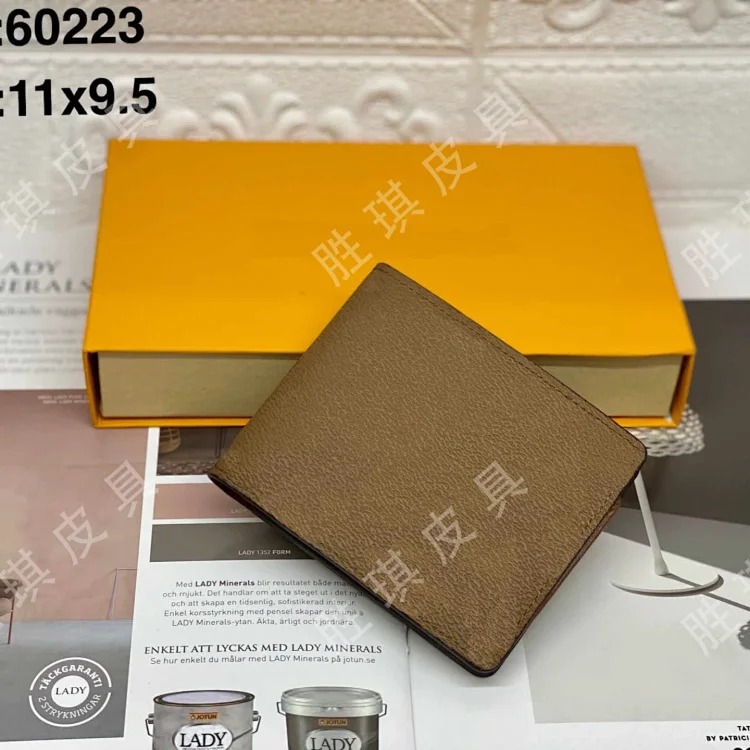 Louis Vuitton Fashion hot style letter men's presbyopic plaid short clip wallet