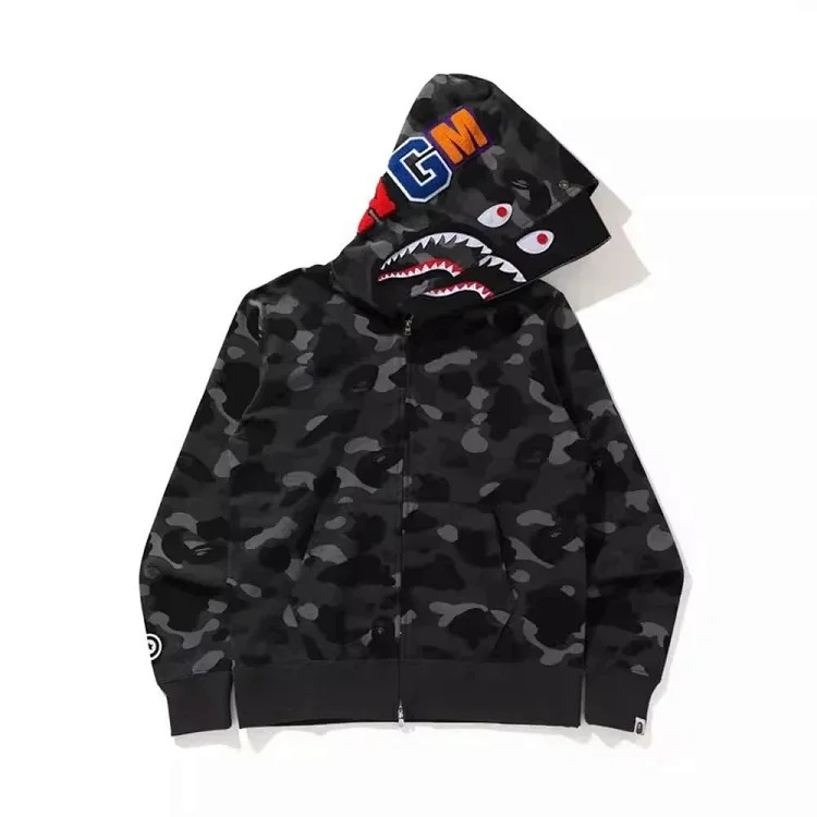 2025 cross-border foreign trade dropshipping double hood casual sweatshirt zipper jacket starry sky camouflage loose hoodie