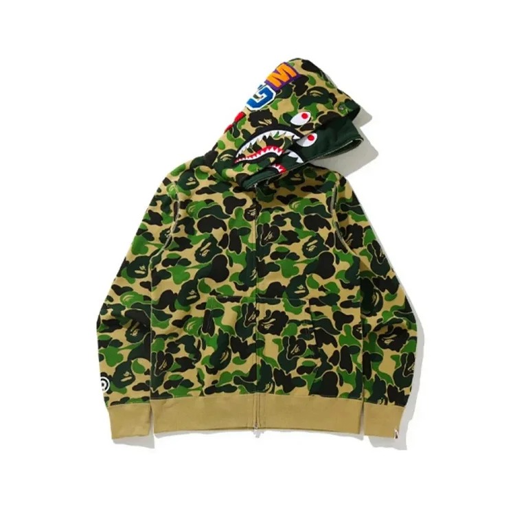 2025 cross-border foreign trade dropshipping double hood casual sweatshirt zipper jacket starry sky camouflage loose hoodie