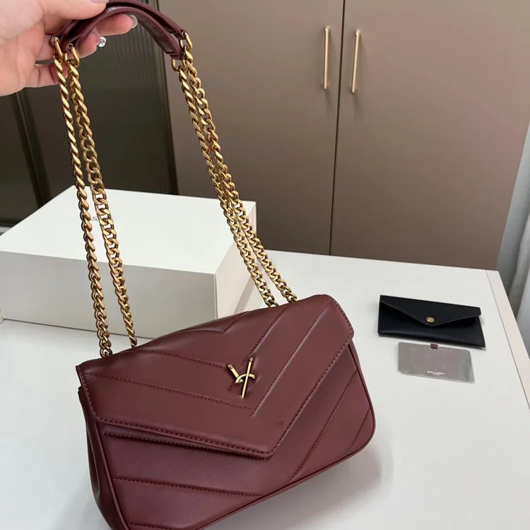 Yang Shulinzi mother-daughter bag LOULOU three-in-one flip lambskin chain shoulder crossbody small square bag versatile