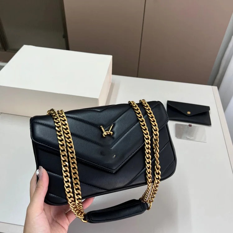 Yang Shulinzi mother-daughter bag LOULOU three-in-one flip lambskin chain shoulder crossbody small square bag versatile