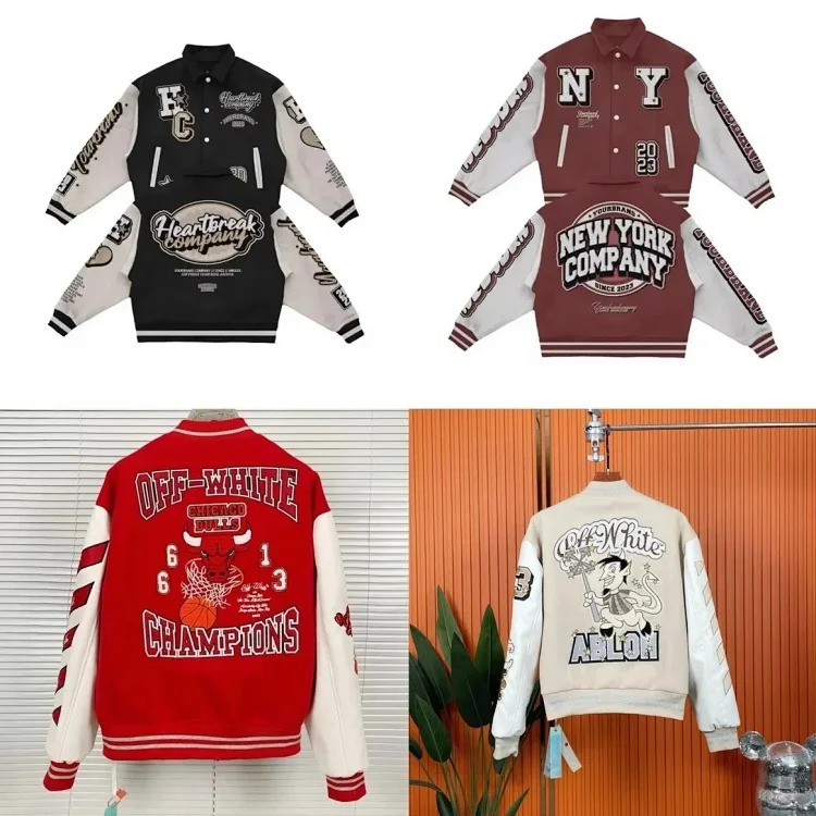 This year's new leather baseball uniform European and American couple's youth street fashion jacket