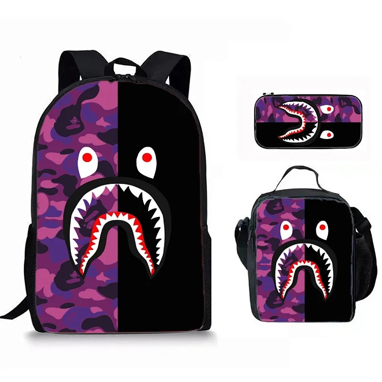 Cross-border Camouflage Shark Student School Bag Large Capacity Lightweight Backpack 2026 New Large Capacity Fashion Backpack image 5