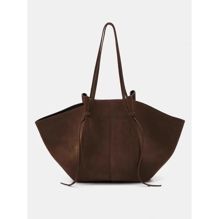 Cross-border handbag women's cross-body autumn and winter frosted leather wings large capacity shoulder bag advanced storage armpit France