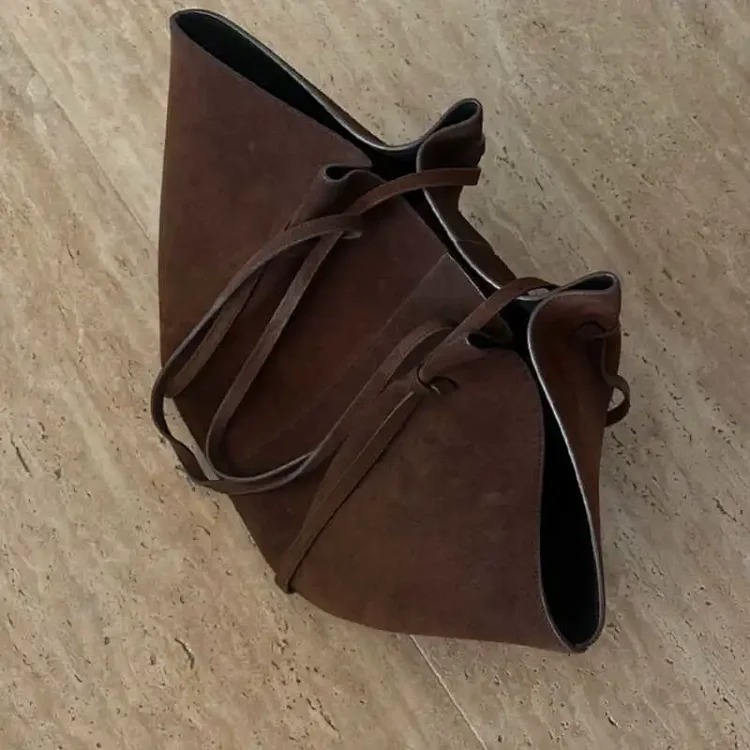 Cross-border handbag women's cross-body autumn and winter frosted leather wings large capacity shoulder bag advanced storage armpit France