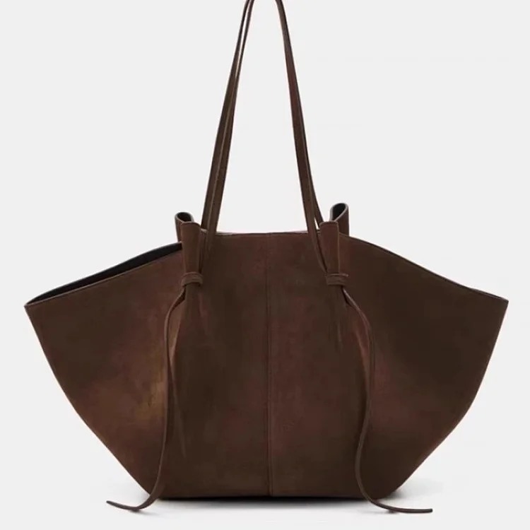 Cross-border handbag women's cross-body autumn and winter frosted leather wings large capacity shoulder bag advanced storage armpit France