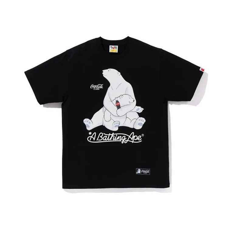 Bape A BATHING APE short-sleeved men's and women's large size loose pullover T-shirt for teenagers