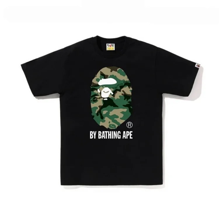 Bape A BATHING APE short-sleeved men's and women's large size loose pullover T-shirt for teenagers