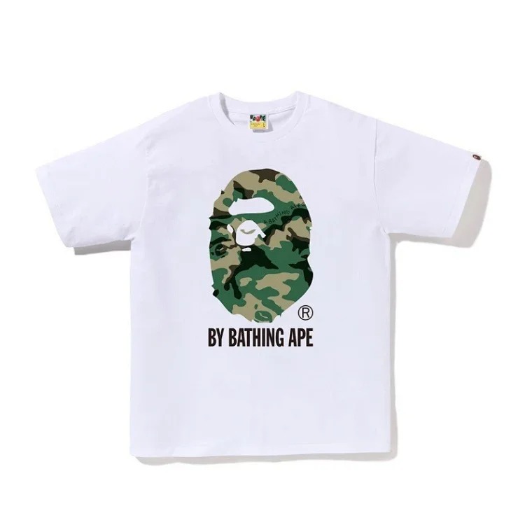 Bape A BATHING APE short-sleeved men's and women's large size loose pullover T-shirt for teenagers