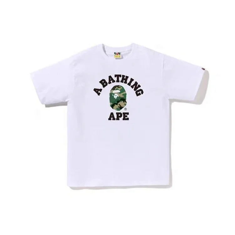 Bape A BATHING APE short-sleeved men's and women's large size loose pullover T-shirt for teenagers