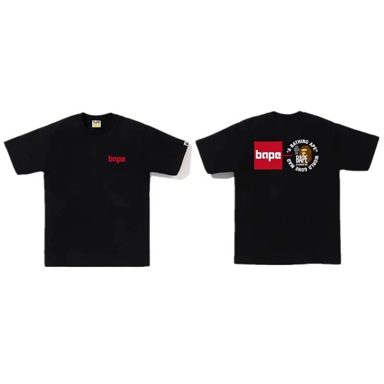 Bape A BATHING APE short-sleeved men's and women's large size loose pullover T-shirt for teenagers