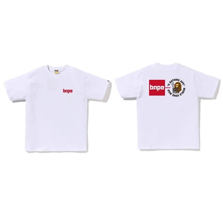 Bape A BATHING APE short-sleeved men's and women's large size loose pullover T-shirt for teenagers