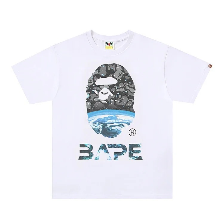 Bape A BATHING APE short-sleeved men's and women's large size loose pullover T-shirt for teenagers