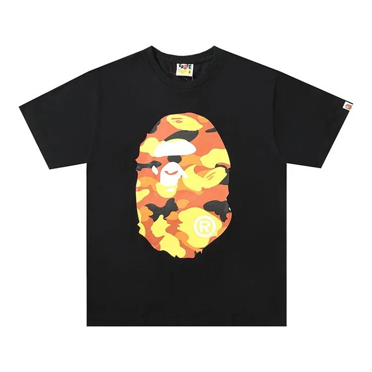 Bape A BATHING APE short-sleeved men's and women's large size loose pullover T-shirt for teenagers