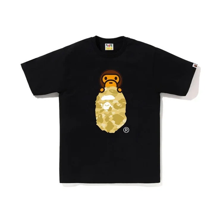 Bape A BATHING APE short-sleeved men's and women's large size loose pullover T-shirt for teenagers