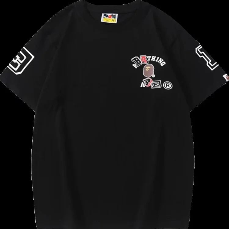 Bape A BATHING APE short-sleeved men's and women's large size loose pullover T-shirt for teenagers