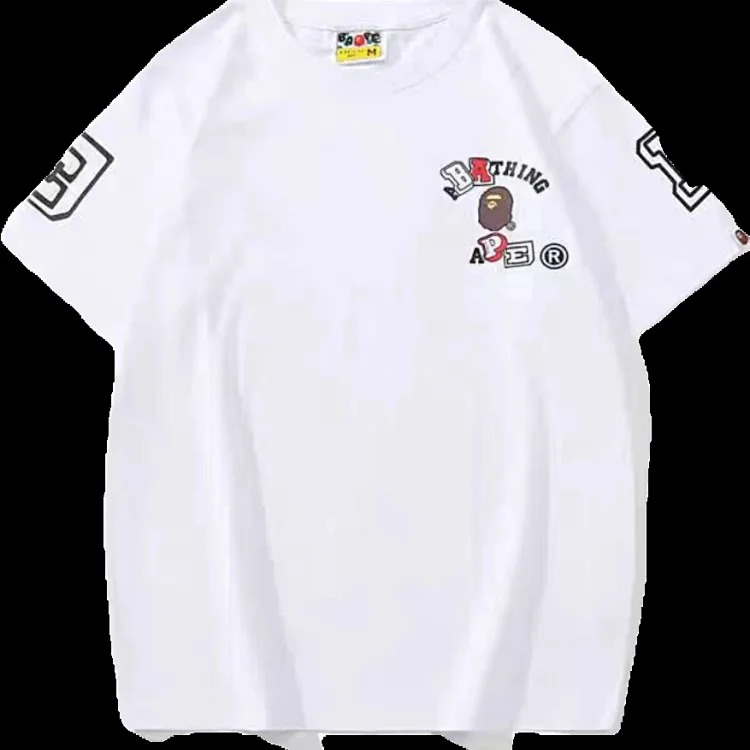 Bape A BATHING APE short-sleeved men's and women's large size loose pullover T-shirt for teenagers