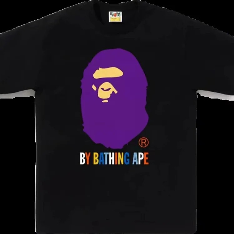 Bape A BATHING APE short-sleeved men's and women's large size loose pullover T-shirt for teenagers