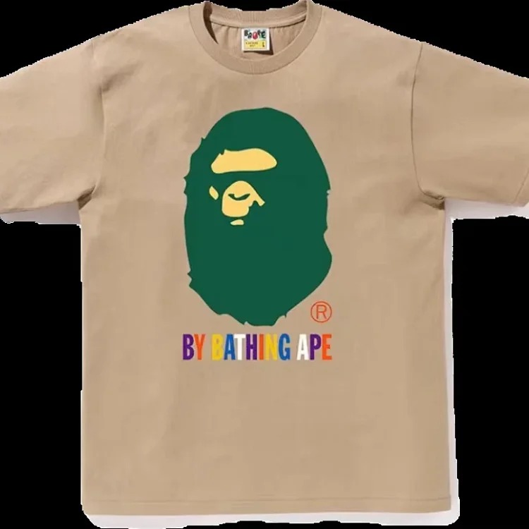 Bape A BATHING APE short-sleeved men's and women's large size loose pullover T-shirt for teenagers