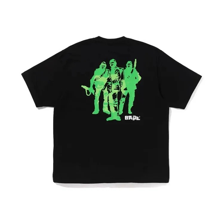 Bape A BATHING APE short-sleeved men's and women's large size loose pullover T-shirt for teenagers
