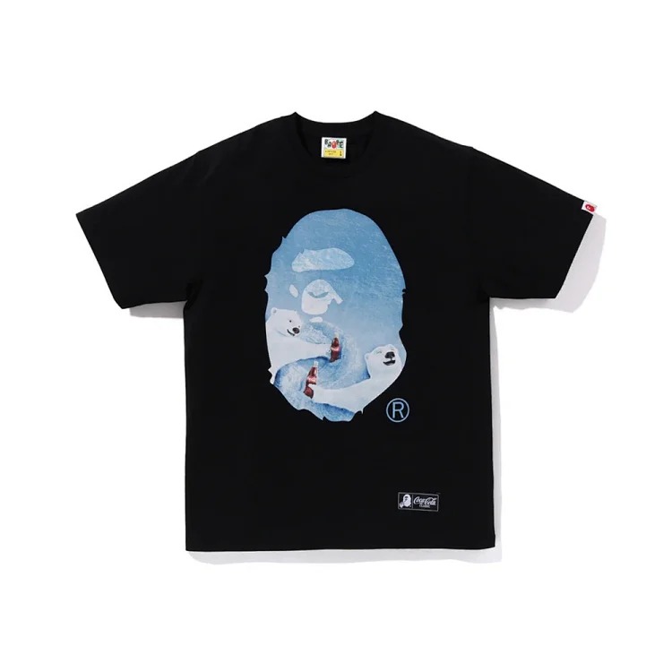 Bape A BATHING APE short-sleeved men's and women's large size loose pullover T-shirt for teenagers